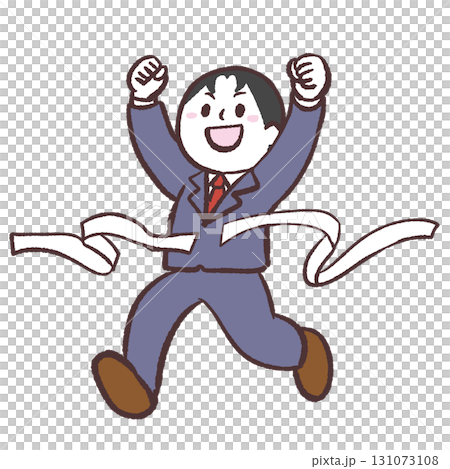 ゴールする男子学生のイラスト ゴールする男子学生のイラスト 131073108