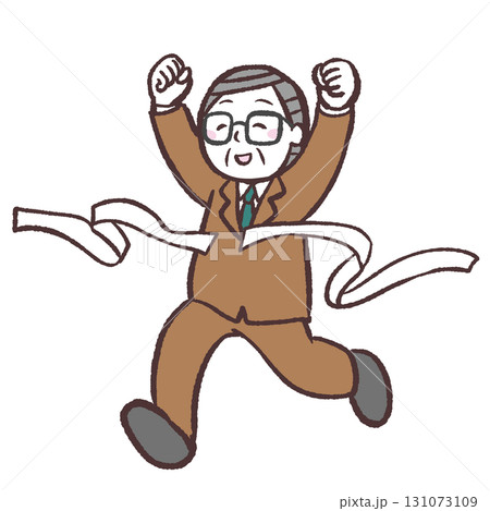 ゴールする年配の男性イラスト ゴールする年配の男性イラスト 131073109