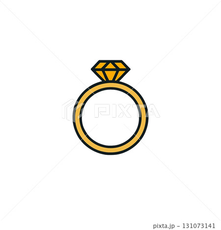 指輪のカラーアイコン、トパーズ、素材、背景なし、資料作り、イラスト 131073141