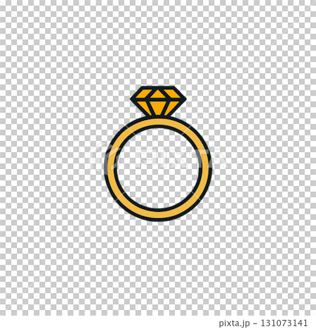 指輪のカラーアイコン、トパーズ、素材、背景なし、資料作り、イラスト 131073141