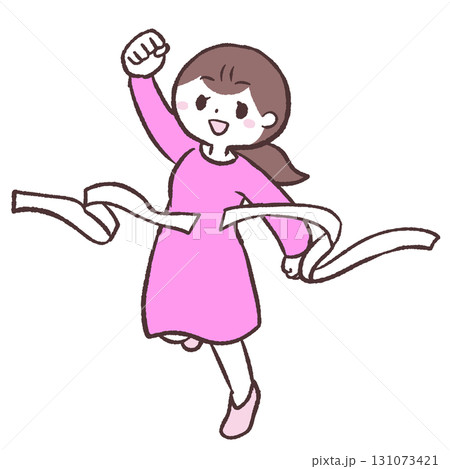 ゴールする女性のイラスト 131073421