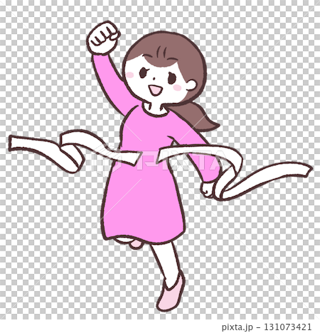 ゴールする女性のイラスト 131073421