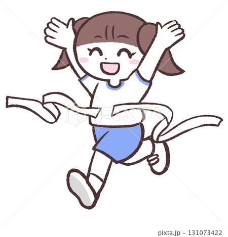 ゴールする女の子のイラスト ゴールする女の子のイラスト 131073422