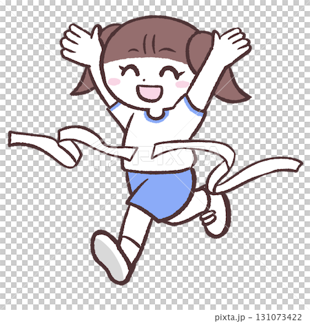 ゴールする女の子のイラスト ゴールする女の子のイラスト 131073422