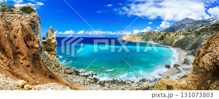 wild beautiful beaches of Greece - Akrotiri bay in Karpathos island wild beautiful beaches of Greece - Akrotiri bay in Karpathos island 131073803