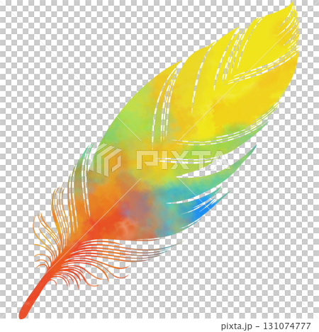 Beautiful watercolor bird feather icon image illustration 131074777