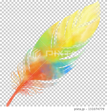 Beautiful watercolor bird feather icon image illustration 131074779