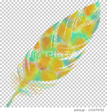 Beautiful watercolor bird feather icon image illustration 131074781