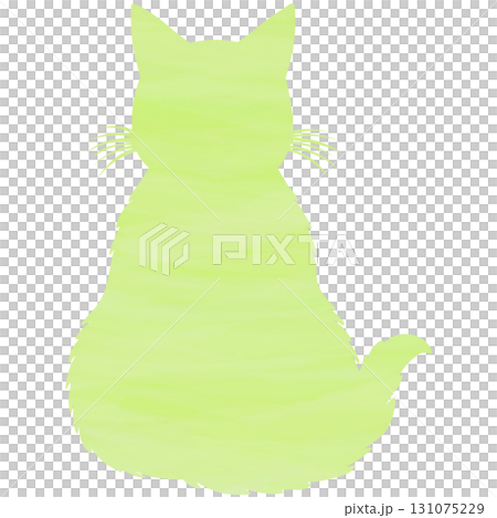 Beautiful watercolor cat silhouette icon image 131075229