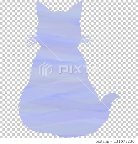 Beautiful watercolor cat silhouette icon image 131075230