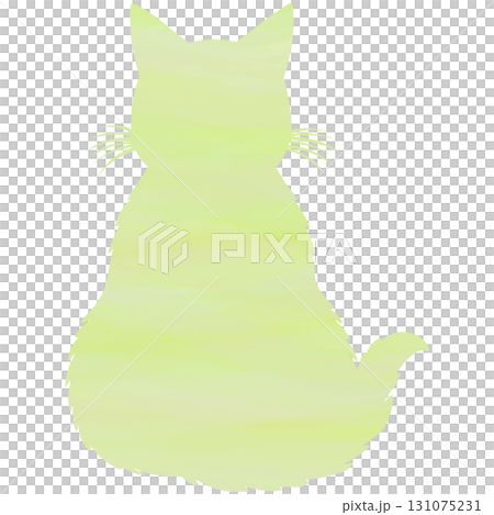 美麗的水彩畫貓剪影圖示圖像 131075231