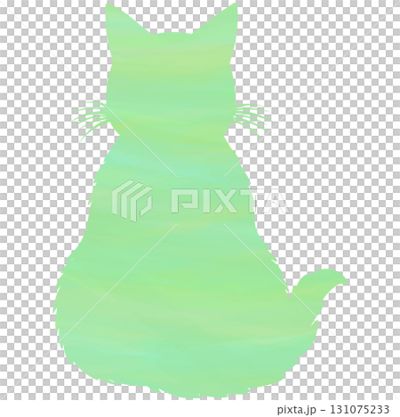 Beautiful watercolor cat silhouette icon image 131075233