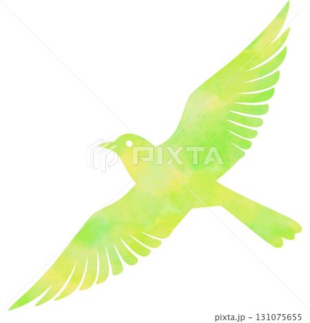 綺麗な水彩模様の鳥のアイコンのイメージのイラスト 131075655