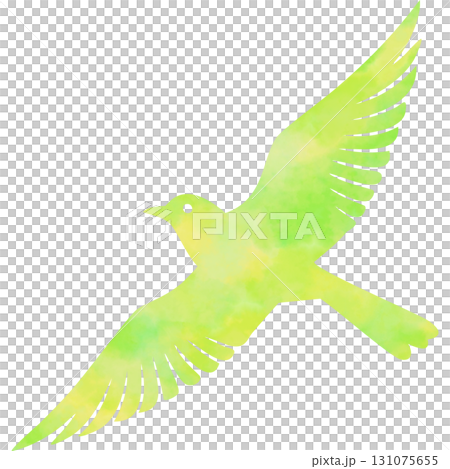 綺麗な水彩模様の鳥のアイコンのイメージのイラスト 131075655