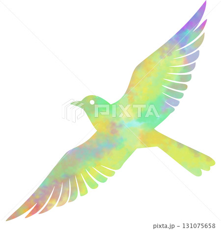 綺麗な水彩模様の鳥のアイコンのイメージのイラスト 綺麗な水彩模様の鳥のアイコンのイメージのイラスト 131075658