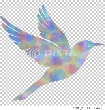 美麗的水彩鳥圖示圖像的插圖 131075672