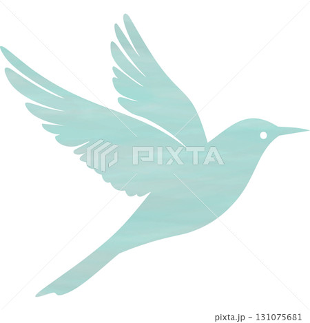 綺麗な水彩模様の鳥のアイコンのイメージのイラスト 131075681