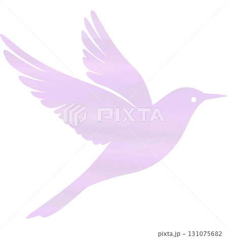 綺麗な水彩模様の鳥のアイコンのイメージのイラスト 綺麗な水彩模様の鳥のアイコンのイメージのイラスト 131075682