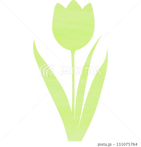 綺麗な水彩模様のチューリップのアイコンのイメージのイラスト 131075764