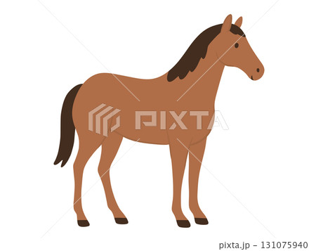 茶色い馬のイラスト 131075940