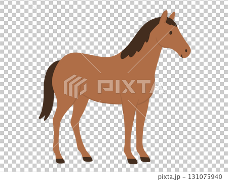 茶色い馬のイラスト 131075940