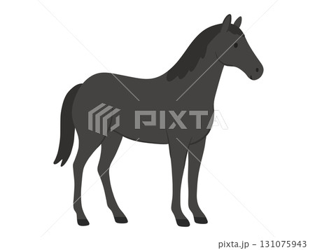 黒い馬のイラスト 131075943