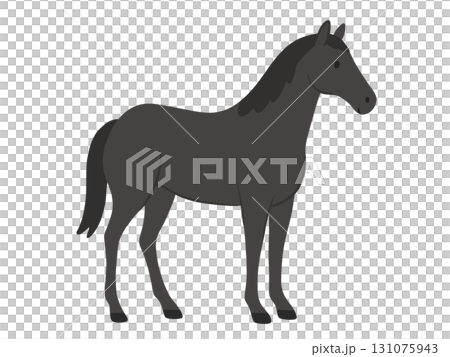 黒い馬のイラスト 131075943
