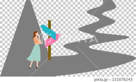 人生の分岐点のイラスト 131076243