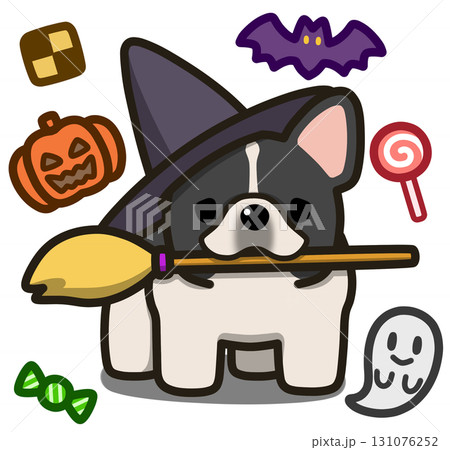 ハロウィン仮装のパイドのフレンチブルドッグ 131076252