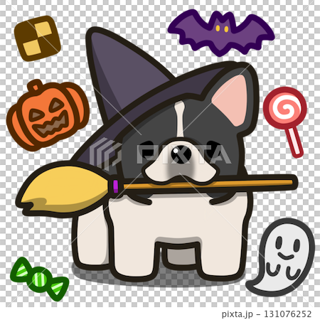 ハロウィン仮装のパイドのフレンチブルドッグ 131076252