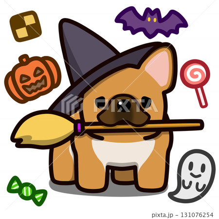 ハロウィン仮装のフォーンのフレンチブルドッグ 131076254