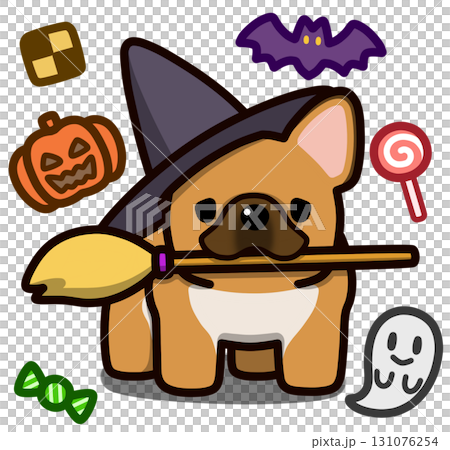 ハロウィン仮装のフォーンのフレンチブルドッグ 131076254