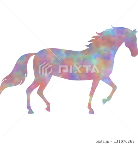 綺麗な水彩模様の馬のアイコンのイメージの 綺麗な水彩模様の馬のアイコンのイメージの 131076265
