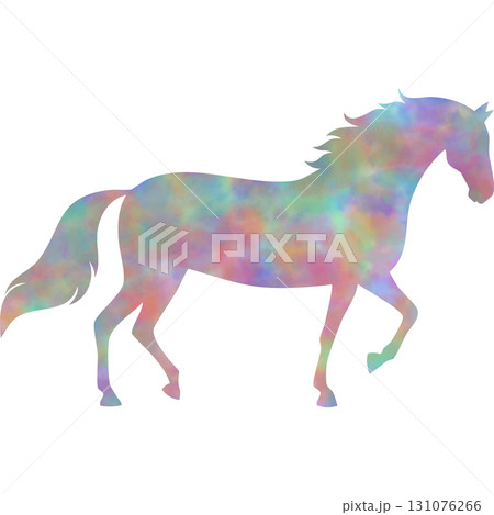 綺麗な水彩模様の馬のアイコンのイメージの 綺麗な水彩模様の馬のアイコンのイメージの 131076266