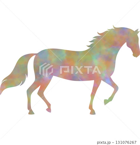 綺麗な水彩模様の馬のアイコンのイメージの 綺麗な水彩模様の馬のアイコンのイメージの 131076267