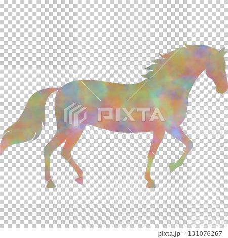 綺麗な水彩模様の馬のアイコンのイメージの 綺麗な水彩模様の馬のアイコンのイメージの 131076267