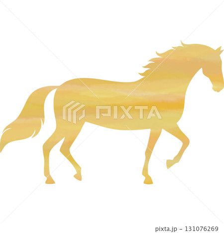 綺麗な水彩模様の馬のアイコンのイメージの 綺麗な水彩模様の馬のアイコンのイメージの 131076269