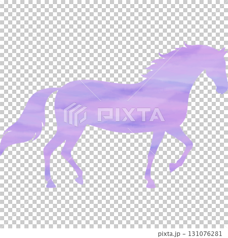 綺麗な水彩模様の馬のアイコンのイメージの 綺麗な水彩模様の馬のアイコンのイメージの 131076281