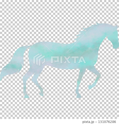 綺麗な水彩模様の馬のアイコンのイメージの 綺麗な水彩模様の馬のアイコンのイメージの 131076286