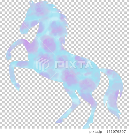 綺麗な水彩模様の馬のアイコンのイメージの 131076297
