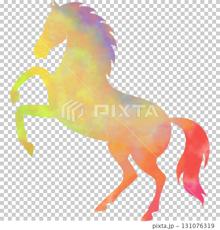 Beautiful watercolor horse icon image 131076319
