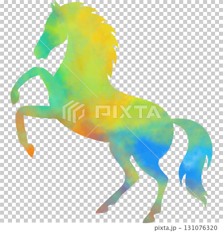 Beautiful watercolor horse icon image Beautiful watercolor horse icon image 131076320