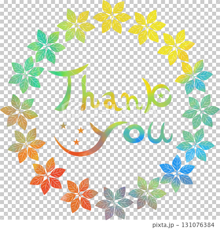綺麗な水彩模様のThank you!のアイコンのイメージのイラスト 綺麗な水彩模様のThank you!のアイコンのイメージのイラスト 131076384