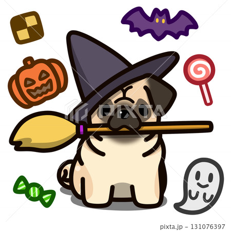 ハロウィン仮装のフォーンのパグ 131076397