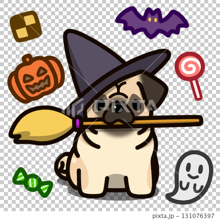 ハロウィン仮装のフォーンのパグ 131076397