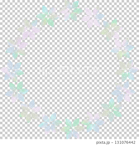 綺麗な水彩模様の花のリースのアイコンのイメージのイラスト 131076442