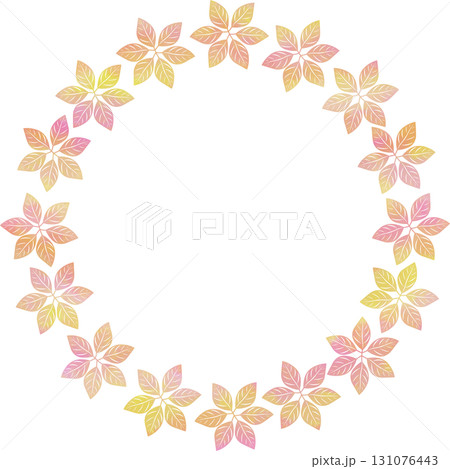 綺麗な水彩模様の花のリースのアイコンのイメージのイラスト 131076443