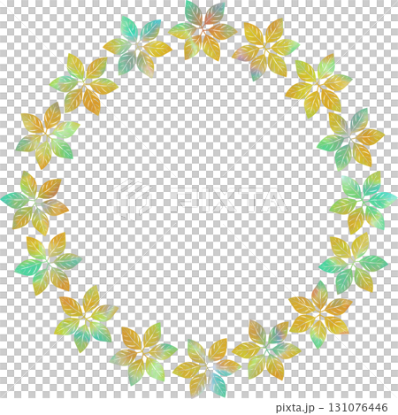 綺麗な水彩模様の花のリースのアイコンのイメージのイラスト 131076446