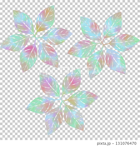 綺麗な水彩模様の葉っぱのアイコンのイメージのイラスト 綺麗な水彩模様の葉っぱのアイコンのイメージのイラスト 131076470