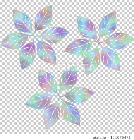 綺麗な水彩模様の葉っぱのアイコンのイメージのイラスト 綺麗な水彩模様の葉っぱのアイコンのイメージのイラスト 131076471
